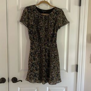 Banana Republic Black/Multi Color Dress Size S Petite